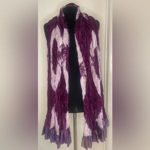 Beautiful crinkle tied dyed purple scarf.